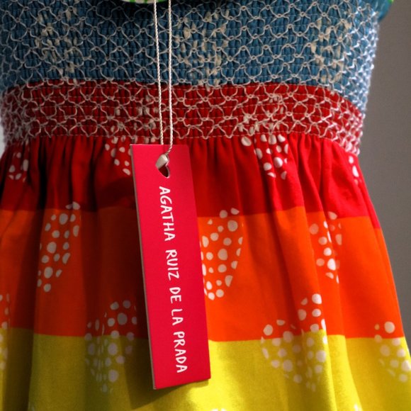 Agatha Ruiz De La Prada multi smocked dress NWT - Picture 6 of 7